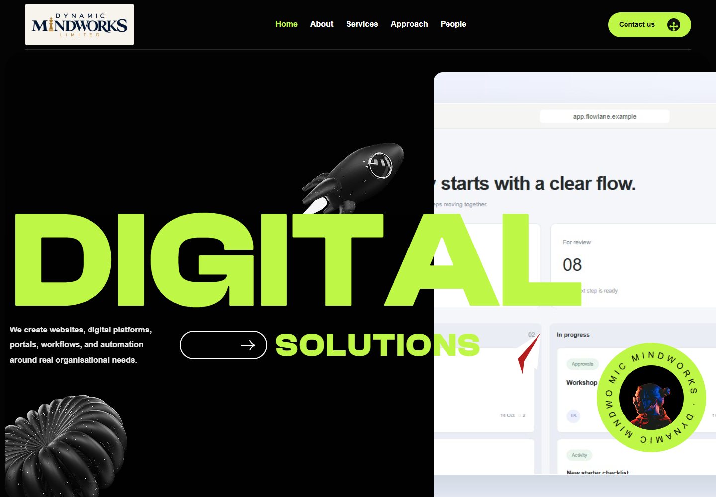 Preview of original Creovio Home 03 with Dynamic Mindworks content